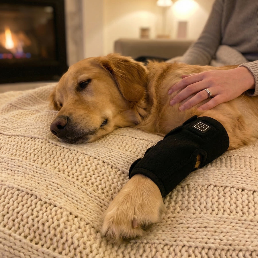 Dog wearing RedStep wrap