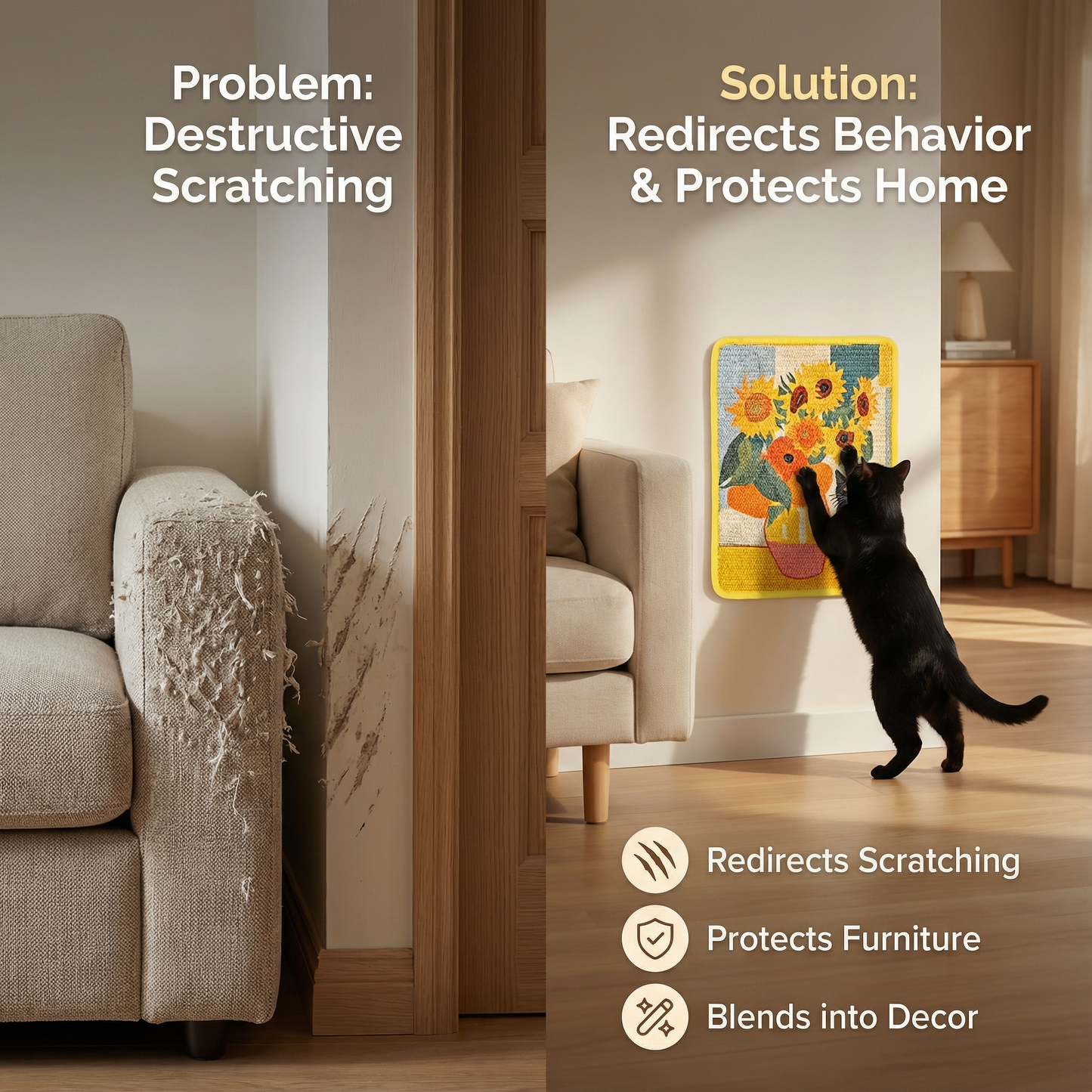 PetArt™ Durable Wall-Mounted Cat Scratcher