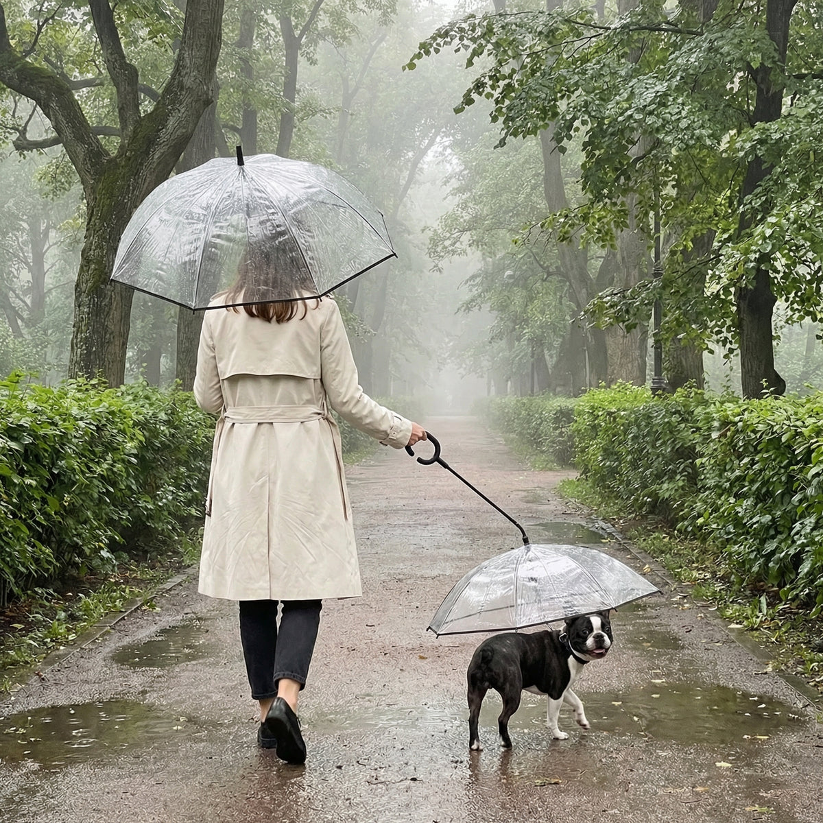 Rainy Walks, **Tail-Wagging** Happy