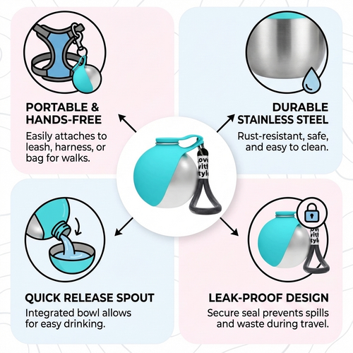 Barksy™ Portable Stainless Steel Water Bottle